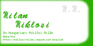 milan miklosi business card