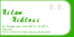 milan miklosi business card